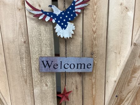 Americana Eagle Welcome Sign Online now