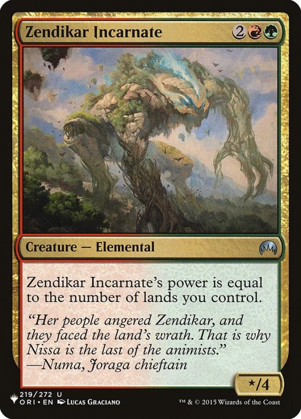 Zendikar Incarnate [The List] Sale