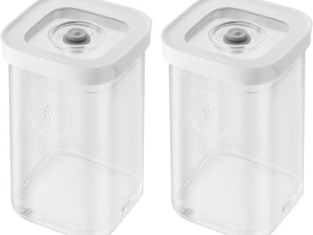 Zwilling Fresh & Save Cube Boxes, Plastic, Airtight Dry Food Storage Container, 2-pc Small Medium Height Cube Set, 2S Container, .87-qt Hot on Sale