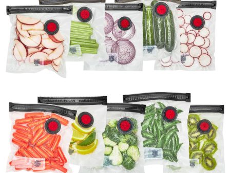 Zwilling Fresh & Save 10-pc Small Vacuum Sealer Bags 1 2 Gallon, Reusable Snack Bags, Meal Prep Online Sale