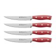 Henckels Forged Accent Set of 4 Steak Knife Set, Red, German Engineered For Sale