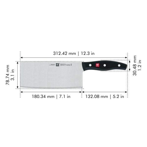 Zwilling Twin Signature Chinese Chef Knife, Chinese Cleaver Knife, 7-Inch, Stainless Steel, Black Fashion