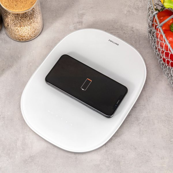 Zwilling Enfinigy Wireless 2-in-1 Charging Kitchen Scale, White Fashion