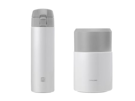 Zwilling Thermo Travel Bottle and Food Jar 2-pc Set - Silver-white Fashion